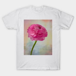 Soft pink Textured Ranunculus T-Shirt